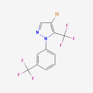 molecular formula C11H5BrF6N2 B12621388 4-Bromo-5-(trifluoromethyl)-1-[3-(trifluoromethyl)phenyl]-1H-pyrazole CAS No. 918339-66-9