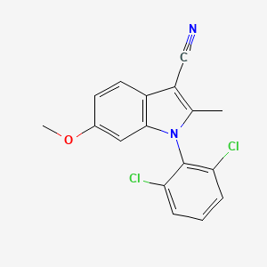 molecular formula C17H12Cl2N2O B12621393 1-(2,6-Dichlorophenyl)-6-methoxy-2-methyl-1H-indole-3-carbonitrile CAS No. 922184-58-5