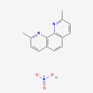 molecular formula C14H13N3O3 B12621462 2,9-Dimethyl-1,10-phenanthroline;nitric acid CAS No. 921757-28-0