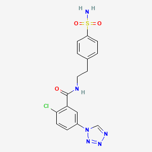 2-chloro-N-[2-(4-sulfamoylphenyl)ethyl]-5-(1H-tetrazol-1-yl)benzamide