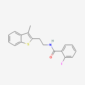 molecular formula C18H16INOS B12621490 2-iodo-N-[2-(3-methyl-1-benzothiophen-2-yl)ethyl]benzamide CAS No. 920537-59-3