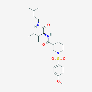 molecular formula C24H39N3O5S B12621509 1-(4-methoxyphenyl)sulfonyl-N-[(2S)-3-methyl-1-(3-methylbutylamino)-1-oxopentan-2-yl]piperidine-3-carboxamide 