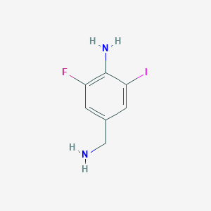 molecular formula C7H8FIN2 B12621519 4-(Aminomethyl)-2-fluoro-6-iodoaniline 