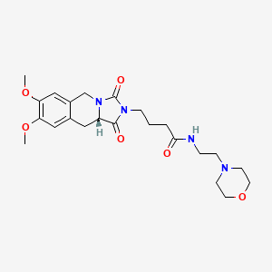 molecular formula C23H32N4O6 B12621522 4-[(10aS)-7,8-dimethoxy-1,3-dioxo-1,5,10,10a-tetrahydroimidazo[1,5-b]isoquinolin-2(3H)-yl]-N-[2-(morpholin-4-yl)ethyl]butanamide 