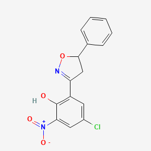 molecular formula C15H11ClN2O4 B12621532 4-Chloro-2-nitro-6-(5-phenyl-1,2-oxazolidin-3-ylidene)cyclohexa-2,4-dien-1-one CAS No. 918962-11-5