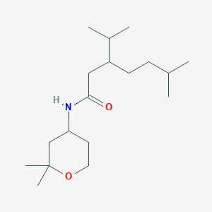 molecular formula C18H35NO2 B12621592 N-(2,2-dimethyltetrahydro-2H-pyran-4-yl)-6-methyl-3-(propan-2-yl)heptanamide 