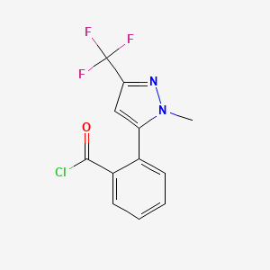 molecular formula C12H8ClF3N2O B12621624 2-[1-Methyl-3-(trifluoromethyl)-1H-pyrazol-5-YL]benzoyl chloride CAS No. 937795-93-2