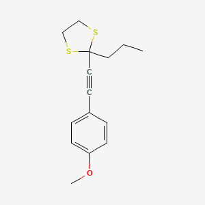 molecular formula C15H18OS2 B12621657 2-[(4-Methoxyphenyl)ethynyl]-2-propyl-1,3-dithiolane CAS No. 920979-42-6