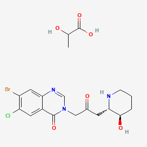 molecular formula C19H23BrClN3O6 B1262171 Halofuginone lactate 