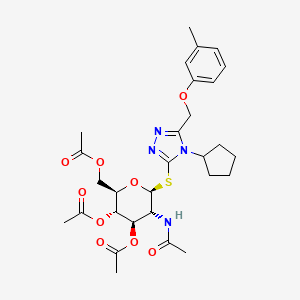 4-cyclopentyl-5-[(3-methylphenoxy)methyl]-4H-1,2,4-triazol-3-yl 3,4,6-tri-O-acetyl-2-(acetylamino)-2-deoxy-1-thio-beta-D-glucopyranoside