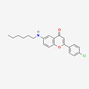 2-(4-Chlorophenyl)-6-(hexylamino)-4H-1-benzopyran-4-one