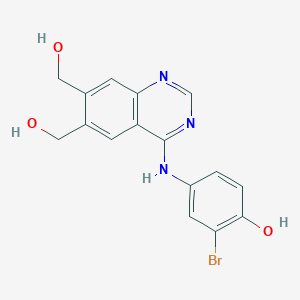 molecular formula C16H14BrN3O3 B1262185 4-[[6,7-Bis(hydroxymethyl)-4-quinazolinyl]amino]-2-bromophenol 