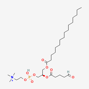 molecular formula C29H57NO9P+ B1262189 1-O-palmitoyl-2-O-(5-oxovaleryl)-sn-glycero-3-phosphocholine(1+) 