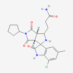 3-[(3aR,6aS)-7'-chloro-5-cyclopentyl-5'-methyl-2',4,6-trioxospiro[1,2,3a,6a-tetrahydropyrrolo[3,4-c]pyrrole-3,3'-1H-indole]-1-yl]propanamide