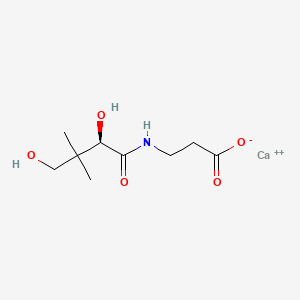 molecular formula C9H16CaNO5+ B1262190 Pantothenic acid, calcium salt, D- CAS No. 15773-29-2