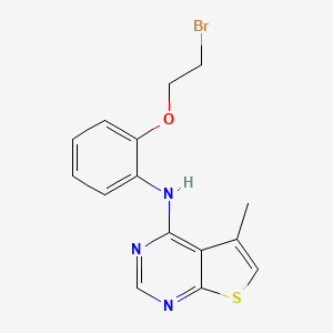 molecular formula C15H14BrN3OS B12621921 N-[2-(2-Bromoethoxy)phenyl]-5-methylthieno[2,3-d]pyrimidin-4-amine CAS No. 917907-41-6