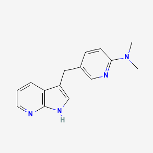 molecular formula C15H16N4 B12621924 N,N-Dimethyl-5-[(1H-pyrrolo[2,3-b]pyridin-3-yl)methyl]pyridin-2-amine CAS No. 918517-14-3