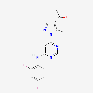 1-(1-{6-[(2,4-difluorophenyl)amino]pyrimidin-4-yl}-5-methyl-1H-pyrazol-4-yl)ethanone