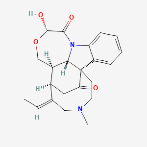 molecular formula C22H26N2O4 B1262201 (1S,10S,13R,14R,15E,22S)-15-ethylidene-10-hydroxy-17-methyl-11-oxa-8,17-diazapentacyclo[12.5.2.11,8.02,7.013,22]docosa-2,4,6-triene-9,20-dione 