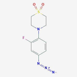 4-(4-Azido-2-fluorophenyl)-1lambda~6~,4-thiazinane-1,1-dione