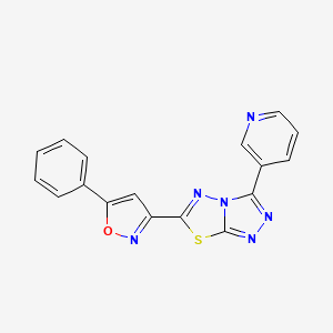 molecular formula C17H10N6OS B12622029 3-[6-(5-Phenyl-1,2-oxazol-3-yl)-[1,2,4]triazolo[3,4-b][1,3,4]thiadiazol-3-yl]pyridine 