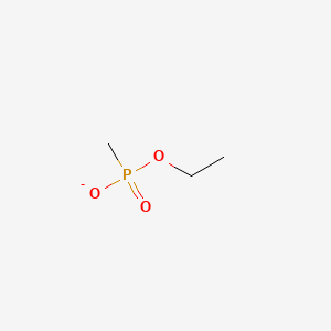 molecular formula C3H8O3P- B1262218 Phosphonic acid, P-methyl-, monoethyl ester 
