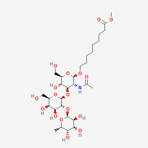 molecular formula C30H53NO17 B1262222 8-(Methoxycarbonyl)octyl 3-O-[2-O-(alpha-L-fucopyranosyl)-beta-D-galactopyranosyl]-2-(acetylamino)-2-deoxy-beta-D-glucopyranoside 