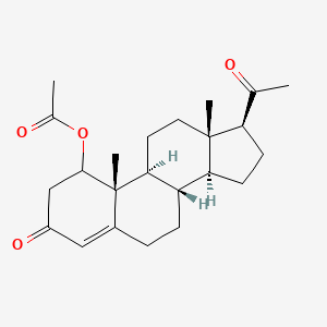 molecular formula C23H32O4 B1262225 (8S,9S,10R,13S,14S,17S)-17-acetyl-10,13-dimethyl-3-oxo-2,3,6,7,8,9,10,11,12,13,14,15,16,17-tetradecahydro-1H-cyclopenta[a]phenanthren-1-yl acetate 