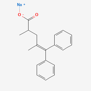 molecular formula C19H19NaO2 B1262244 Sodium 2,4-dimethyl-5,5-diphenylpent-4-enoate CAS No. 54518-50-2