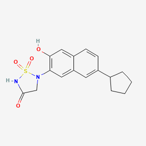 1,2,5-Thiadiazolidin-3-one, 5-(7-cyclopentyl-3-hydroxy-2-naphthalenyl)-, 1,1-dioxide