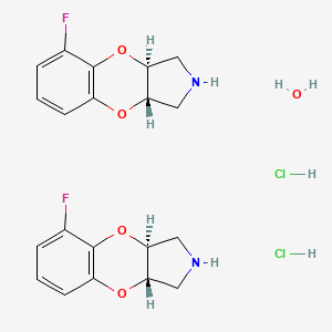 molecular formula C20H24Cl2F2N2O5 B1262249 Fluparoxan hydrochloride CAS No. 111793-41-0