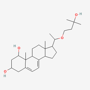 molecular formula C26H42O4 B1262253 17-[1-(3-hydroxy-3-methylbutoxy)ethyl]-10,13-dimethyl-2,3,4,9,11,12,14,15,16,17-decahydro-1H-cyclopenta[a]phenanthrene-1,3-diol 