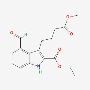 Ethyl 4-formyl-3-(4-methoxy-4-oxobutyl)-1H-indole-2-carboxylate