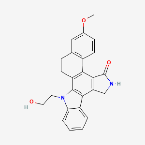 molecular formula C25H22N2O3 B1262258 2-Methoxy-12-(2-hydroxyethyl)-13,14-dihydronaphthol[2,1-a]pyrrolo[3,4-c]carbazole-5-one 