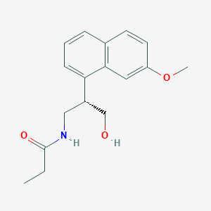 molecular formula C17H21NO3 B1262260 N-[(2S)-3-hydroxy-2-(7-methoxy-1-naphthyl)propyl]propionamide 