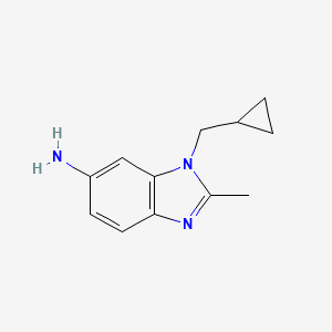 molecular formula C12H15N3 B12622649 1-(Cyclopropylmethyl)-2-methyl-1H-benzimidazol-6-amine CAS No. 921040-42-8