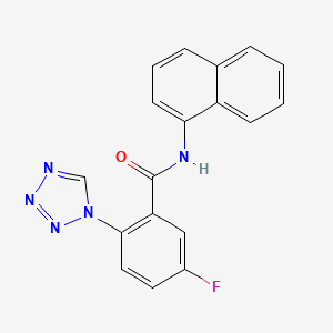 molecular formula C18H12FN5O B12622663 5-fluoro-N-(naphthalen-1-yl)-2-(1H-tetrazol-1-yl)benzamide 