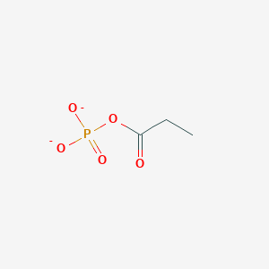 molecular formula C3H5O5P-2 B1262269 Propanoyl phosphate(2-) 