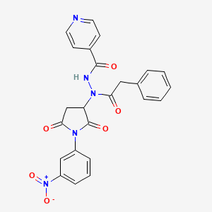 N'-[1-(3-nitrophenyl)-2,5-dioxopyrrolidin-3-yl]-N'-(phenylacetyl)pyridine-4-carbohydrazide