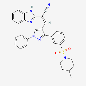 (Z)-2-(1H-benzimidazol-2-yl)-3-[3-[3-(4-methylpiperidin-1-yl)sulfonylphenyl]-1-phenylpyrazol-4-yl]prop-2-enenitrile