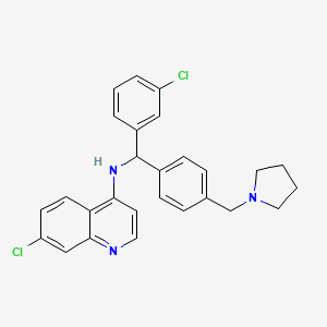 4-Quinolinamine,7-chloro-N-[(3-chlorophenyl)[4-(1-pyrrolidinylmethyl)phenyl]methyl]-