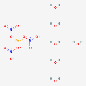 molecular formula FeH12N3O15 B1262301 Ferric nitrate hexahydrate 