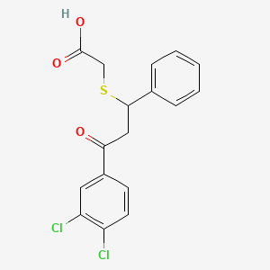 {[3-(3,4-Dichlorophenyl)-3-oxo-1-phenylpropyl]sulfanyl}acetic acid