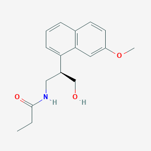 molecular formula C17H21NO3 B1262312 N-[(2R)-3-羟基-2-(7-甲氧基-1-萘基)丙基]丙酰胺 
