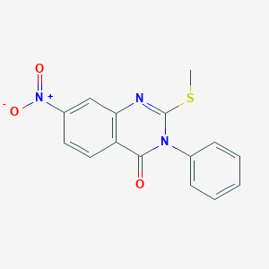 molecular formula C15H11N3O3S B12623122 2-(Methylsulfanyl)-7-nitro-3-phenylquinazolin-4(3H)-one CAS No. 916137-33-2