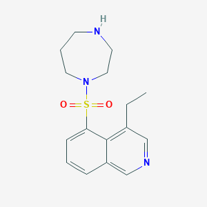 molecular formula C16H21N3O2S B1262316 5-(1,4-二氮杂环戊-1-基磺酰基)-4-乙基异喹啉 