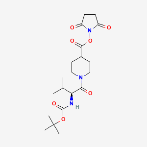 (2,5-dioxopyrrolidin-1-yl) 1-[(2S)-3-methyl-2-[(2-methylpropan-2-yl)oxycarbonylamino]butanoyl]piperidine-4-carboxylate