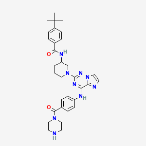 Benzamide, 4-(1,1-dimethylethyl)-N-[(3R)-1-[4-[[4-(1-piperazinylcarbonyl)phenyl]amino]imidazo[2,1-f][1,2,4]triazin-2-yl]-3-piperidinyl]-