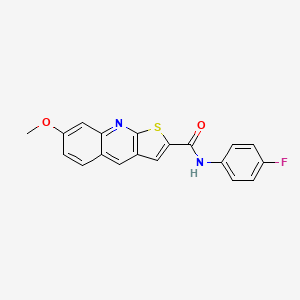 molecular formula C19H13FN2O2S B1262350 N-(4-氟苯基)-7-甲氧基-2-噻吩并[2,3-b]喹啉甲酰胺 