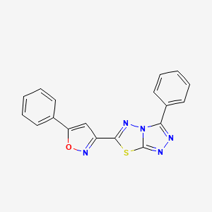 3-Phenyl-6-(5-phenyl-1,2-oxazol-3-yl)[1,2,4]triazolo[3,4-b][1,3,4]thiadiazole